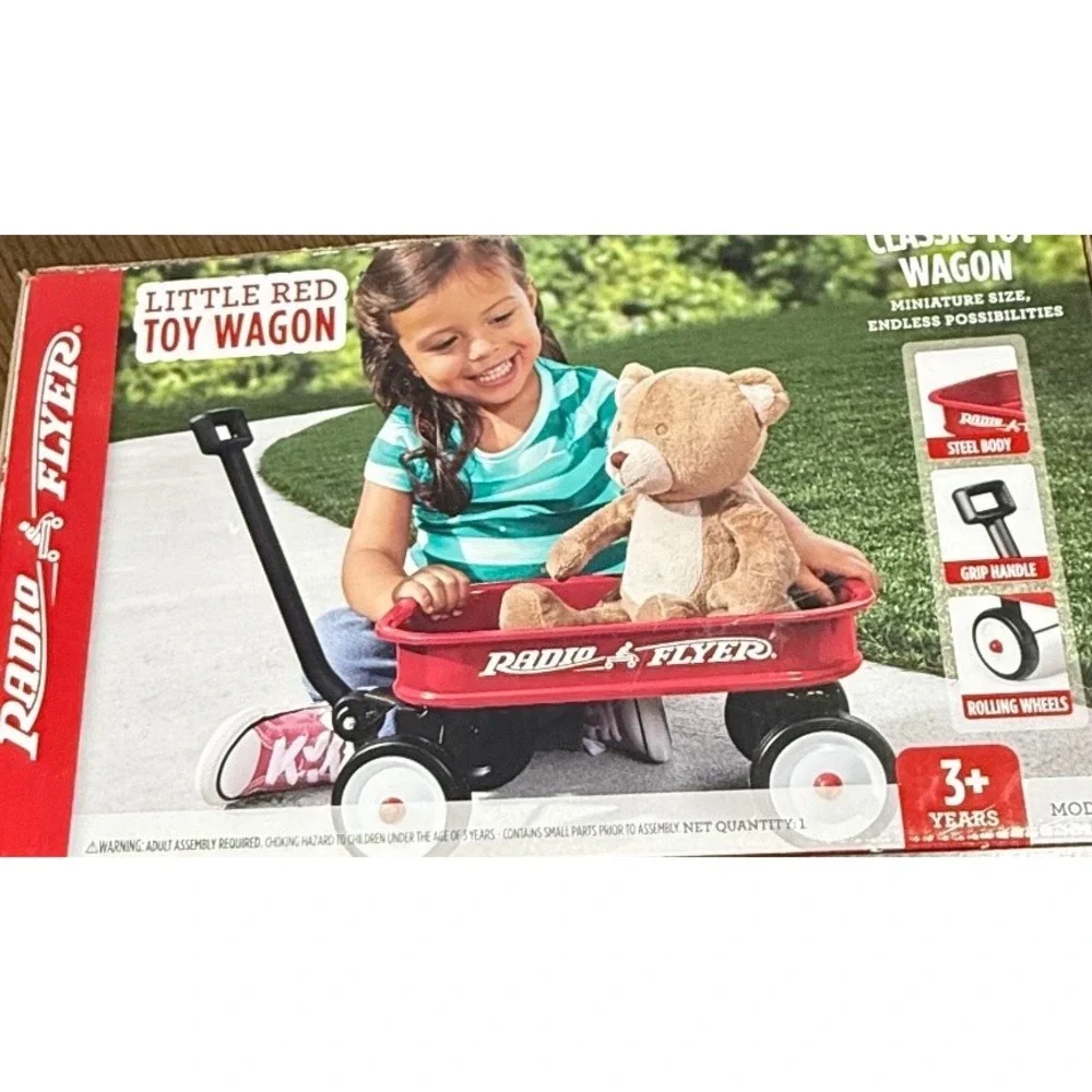 Radio Flyer Little Red Toy Wagon Model W5 Miniature Steel Body‎ Red Classic Toy